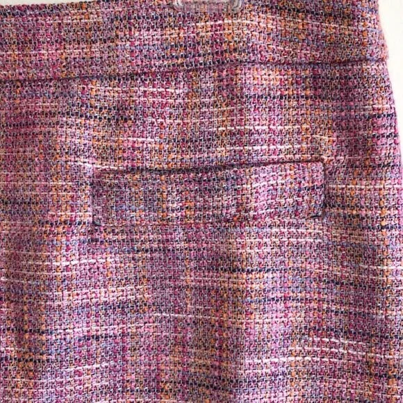 LOFT Pink Tweed A Line Petite Tailored Skirt 12P - Picture 6 of 15